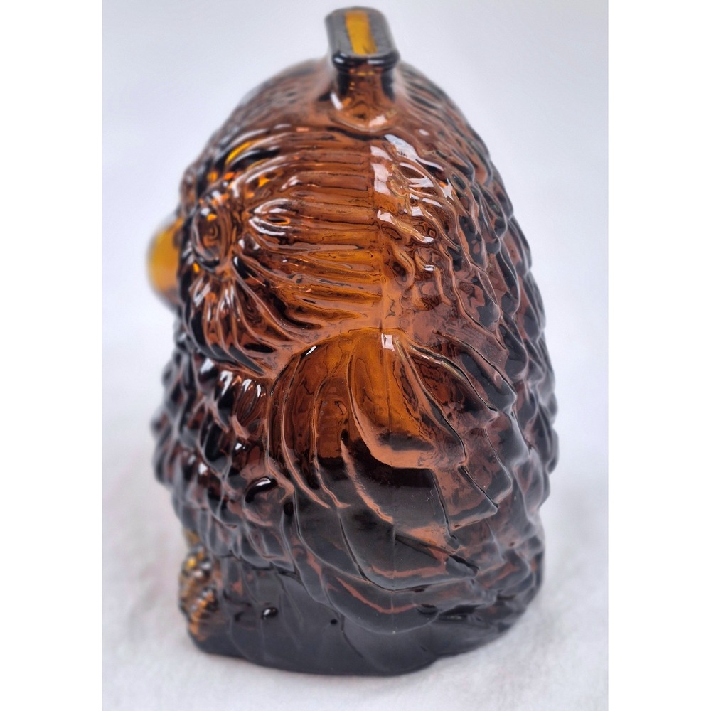 Vintage Wise Old Owl Amber Glass Bank Made in Canada Collectible Figurine - Picture 6 of 11